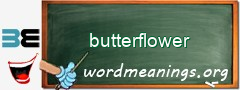 WordMeaning blackboard for butterflower